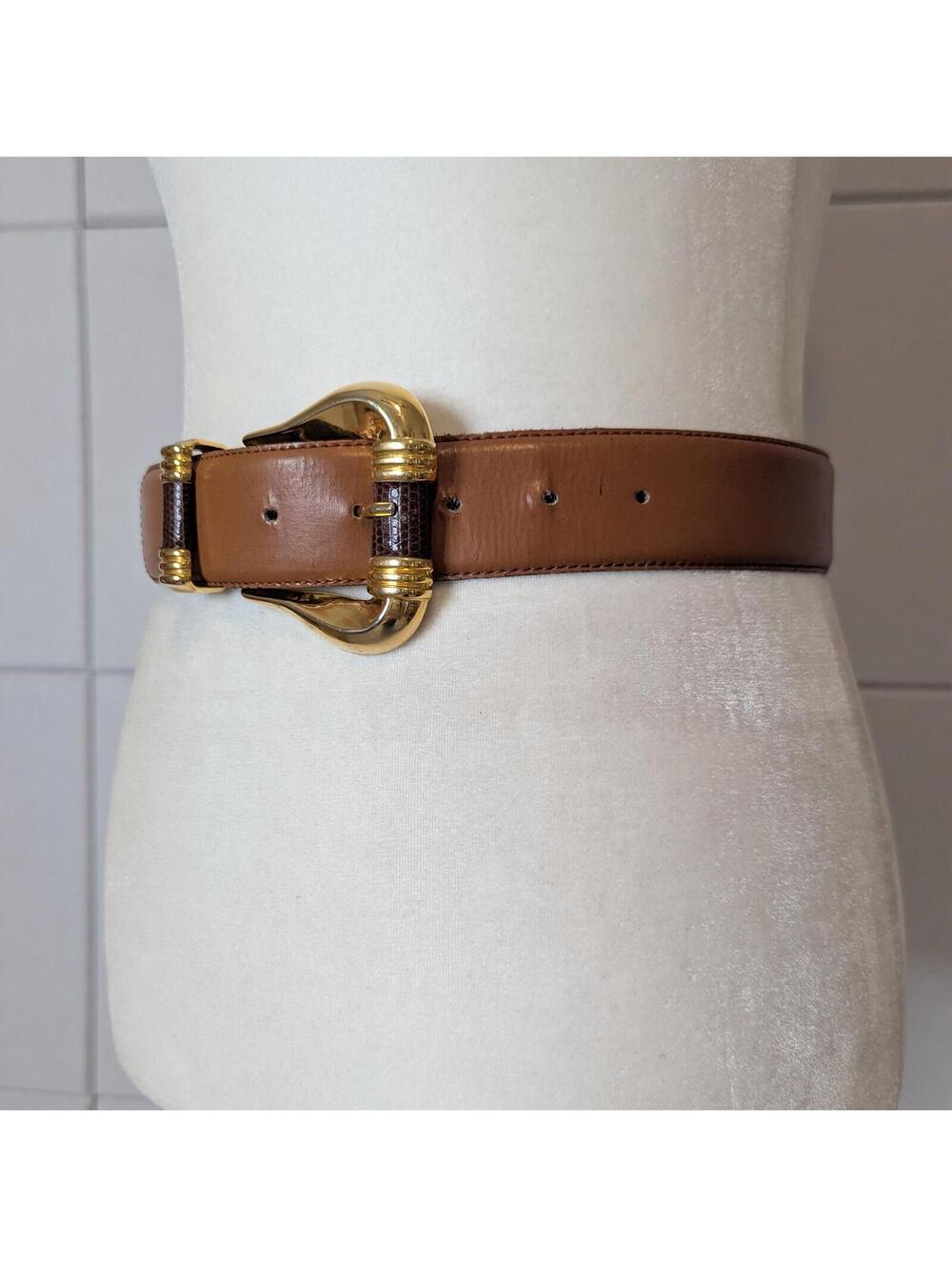 Vintage 90s split leather statement waist belt - Made in Italy - Picture 2 of 5